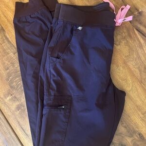 Figs Women's Dark Fig with Pink Drawstring- Zamora